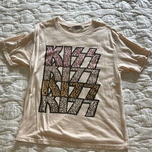 Anthropologie Cream Vintage Graphic Short Sleeve Tee